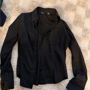 Express Women's Elegant Black Button-Up Shirt